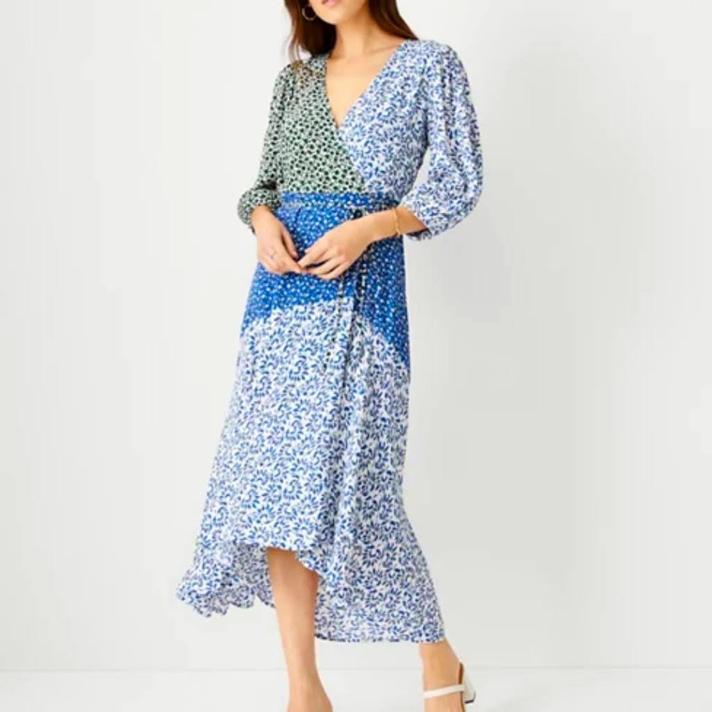 Ann Taylor | Multi-pattern Wrap Dress - Size 6